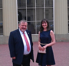 David Hymers and Ruth Reed at Buckingham Palace