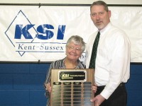 Susan Dorow receiving her award. Credit: CapeGazette.com