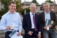 David Fitzsimons (right) with Oakdene Hollins employee Edward Sims and Aylesbury MP David Lidington. Credit: The Bucks Herald
