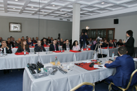 Distribution Manager for Eastern Europe, Sophie Lillie, gives a presentation about the current state of the industry to an audience of more than 75 attendees at Static Control’s Armenian seminar
