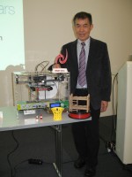 Print-Rite's Philip So with the company's CoLiDO 2.0 3D printer