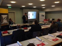 Miguel Neureiter, Static Control’s General Manager for the DACH region, presents at the Berlin seminar held on 11 March