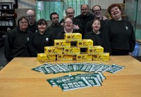 SCB staff with their presents from Empties Please