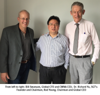 Bill Swanson, Cartridge World's Global CFO and North America CEO; Richard Yu, Founder and Chairman of SGT; and Rod Young, Cartridge World's Global Chairman and CEO