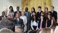 US President Barack Obama speaks at the Demo Day at the White House