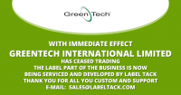 The message displayed on Greentech's website