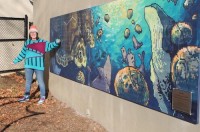 Blue mural