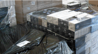 An image from HP Inc of some of the counterfeit toner cartridges seized